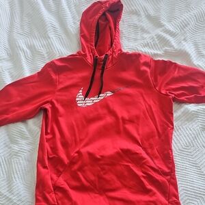 Nike Red Pullover Hoodie with Swoosh